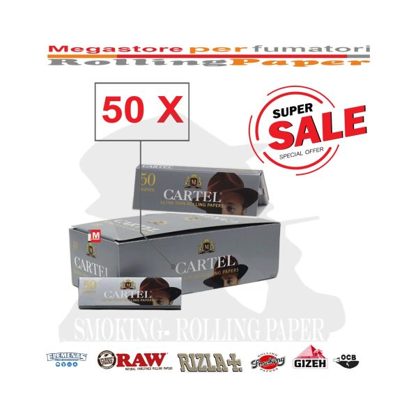 master-107 Cartel Silver Regular Size Rolling Papers – Pack of 50 Booklets