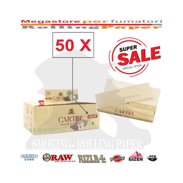 Cartel Organic Regular Size Rolling Papers – Pack of 50 Booklets