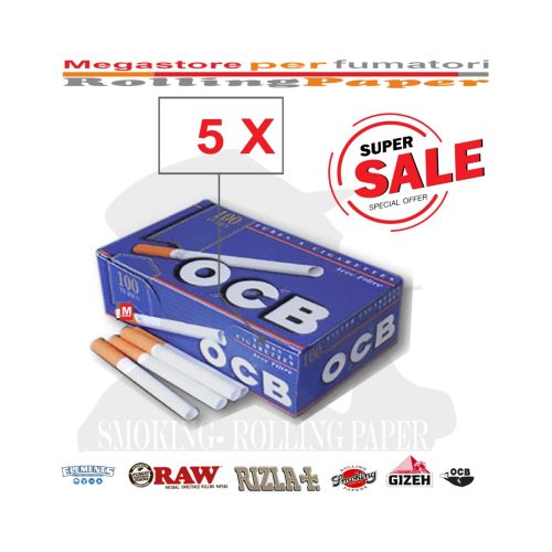 master-110 OCB Regular Cigarette Tubes with Filter – 5 Boxes of 100 Tubes