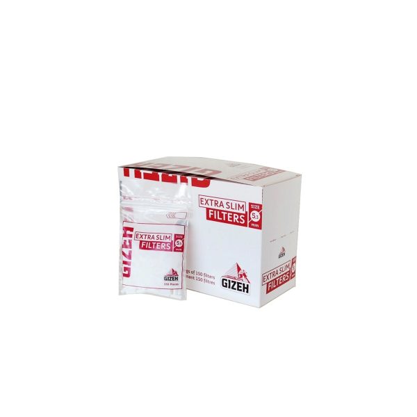 master-12 Gizeh Extra Slim 5.3 mm Smooth Foam Cigarette Filters – 150 Filters
