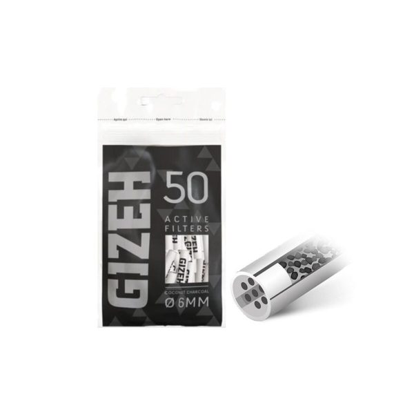 master-132 Gizeh Black Extra Slim 6 mm Activated Charcoal Filters – 50 Filters