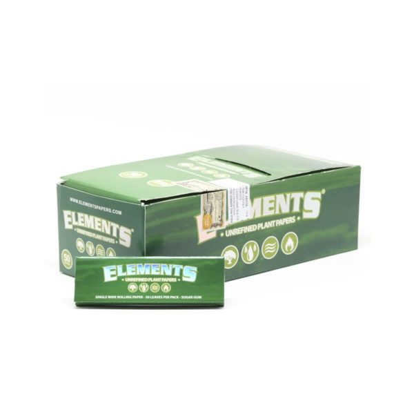 master-138 Elements Fine Green Regular Size Rolling Papers – Pack of 50 Booklets
