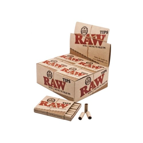 master-139 RAW Pre-Rolled Slim Natural Unbleached Cardboard Filter Tips – 20 Packs