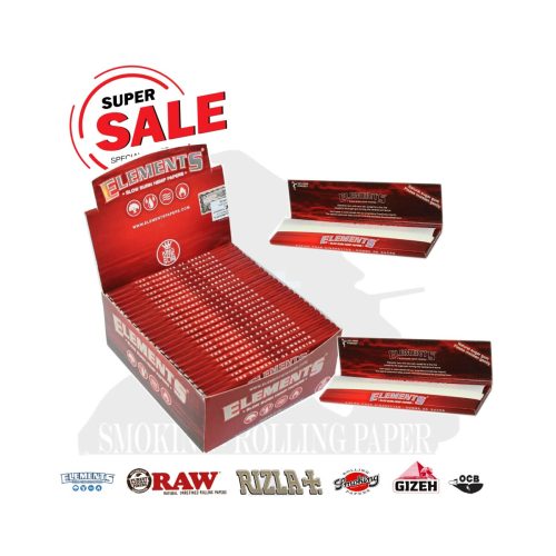 master-160 Elements Red King Size Slim Rolling Papers – Pack of 50 Booklets