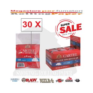 Cartel Regular 8 × 15 mm Filters – 30 Bags of 100 Filters