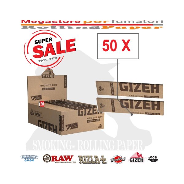 master-177 Gizeh King Size Unbleached Rolling Papers – Pack of 50 Booklets