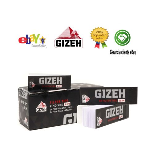 Gizeh Black Slim Perforated Cardboard Filter Tips – 24 Booklets