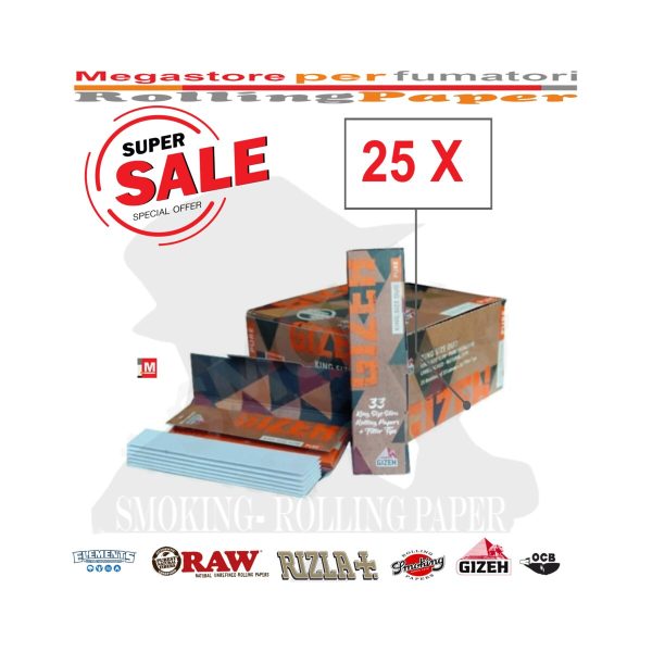 Gizeh Duo Pure King Size Rolling Papers with Tips – Pack of 25 Booklets