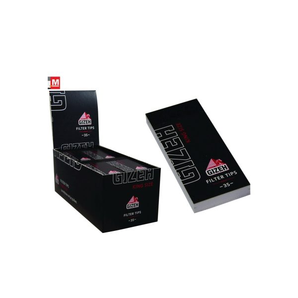 master-189 Gizeh Black Regular Perforated Cardboard Filter Tips – Booklets of 35 Tips