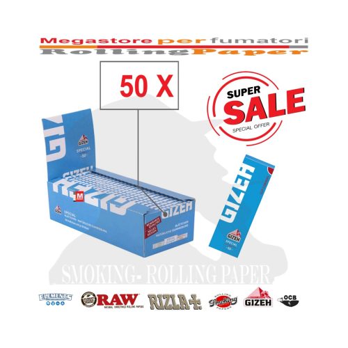 master-191 Gizeh Special Extra Fine Blue Regular Size Rolling Papers – Pack of 50 Booklets