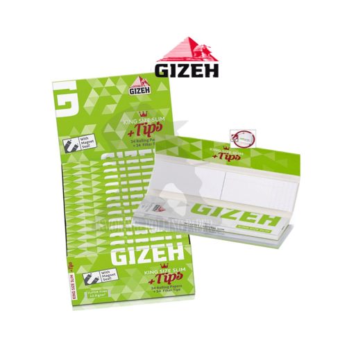 master-195 Gizeh Super Fine King Size Slim Rolling Papers with Tips – Pack of 26 Booklets