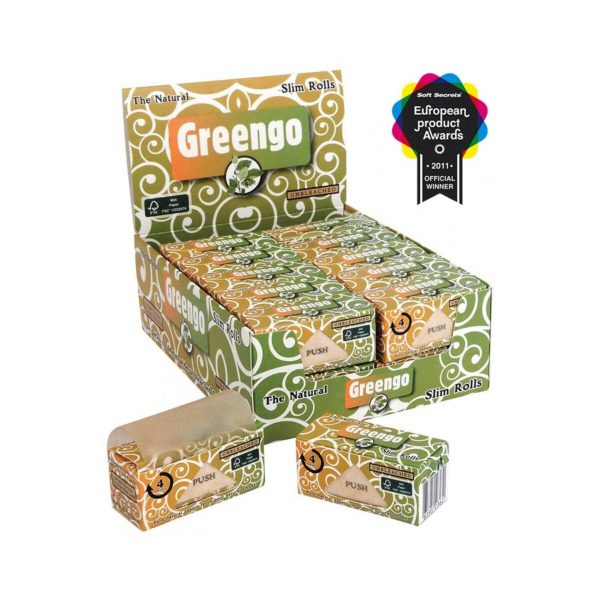 Greengo Green Gold White Rolls Slim Rolling Paper Rolls – 24 Rolls