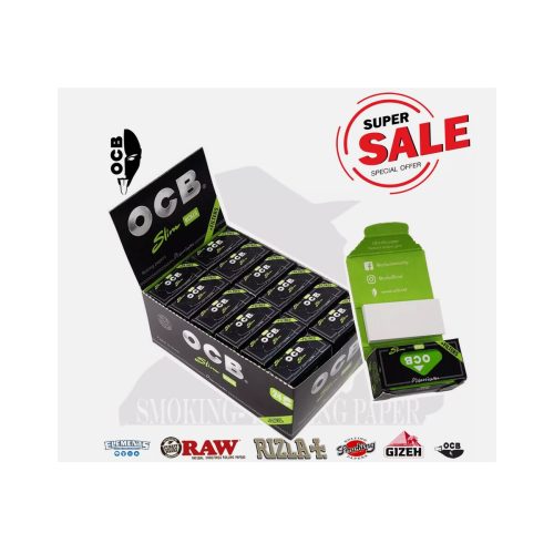 master-213 OCB Premium Rolls King Size Slim Rolling Paper Rolls with Tips – 24 Rolls