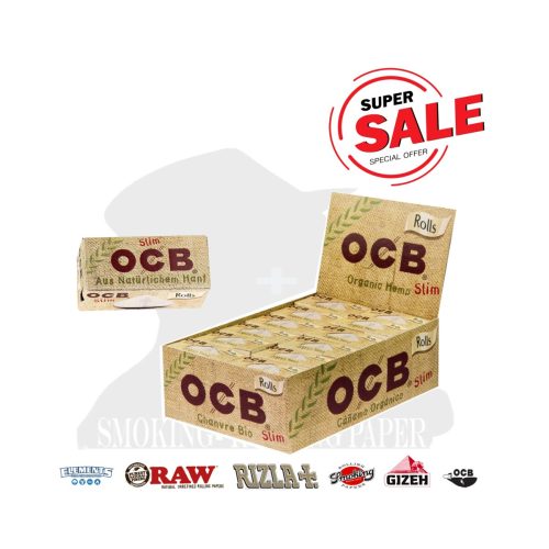 master-214 OCB Organic Rolls Slim Rolling Paper Rolls – 24 Rolls