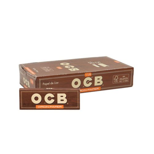 master-220 OCB Virgin Brown Medium 1¼ Rolling Papers – Pack of 25 Booklets