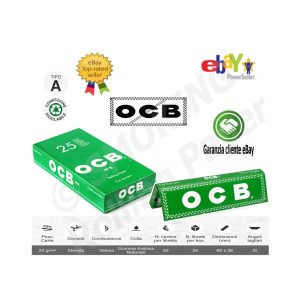 OCB No. 8 Green Regular Size Rolling Papers – Pack of 25 Booklets