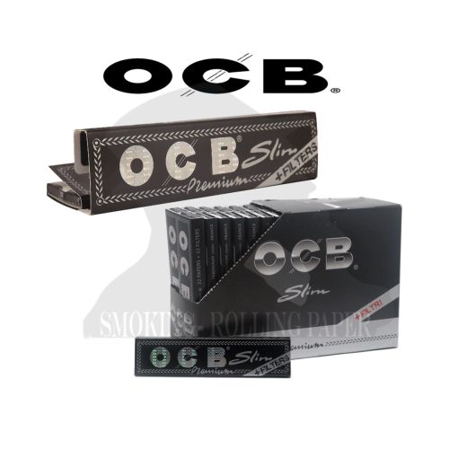 master-243 OCB Premium King Size Slim Rolling Papers with Tips – Pack of 32 Booklets