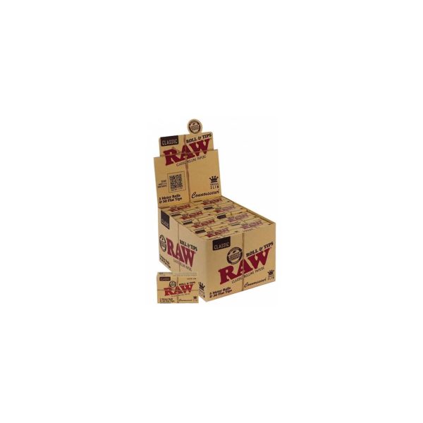 master-249 RAW Classic Connoisseur Rolls King Size 5 m Rolling Papers with 50 Filters – 24 Rolls