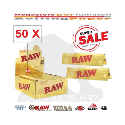 master-251 RAW Ethereal Premium Gold King Size Rolling Papers – Pack of 50 Booklets