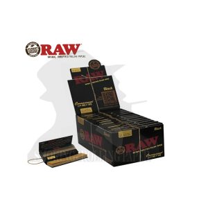 RAW Classic Black Medium 1¼ Rolling Papers with Tips – Pack of 24 Booklets