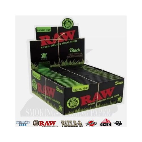master-267 RAW Organic Natural Black King Size Slim Rolling Papers – Pack of 50 Booklets