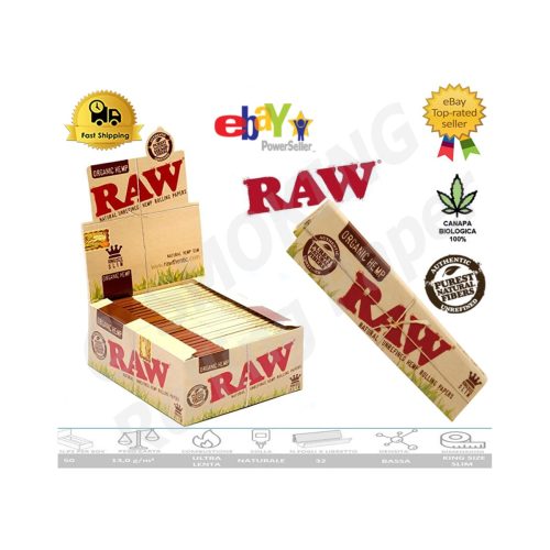 master-269 RAW Organic King Size Slim Rolling Papers – Pack of 50 Booklets