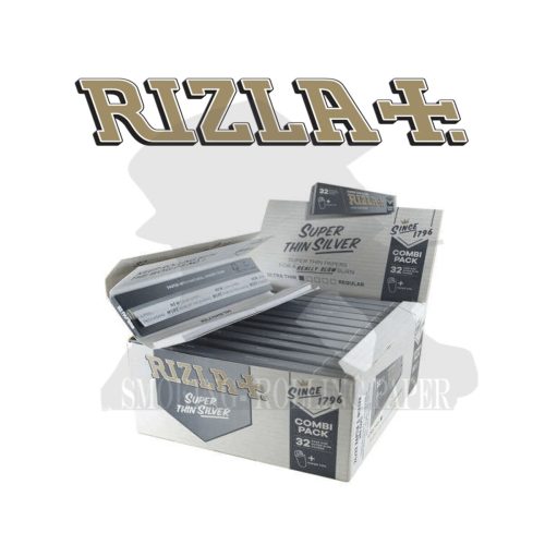 master-299 Rizla Silver King Size Slim Rolling Papers with Tips – Pack of 24 Booklets