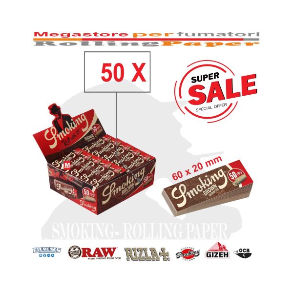 master-32 Smoking Brown Slim Unbleached Cardboard Filter Tips – 50 Booklets