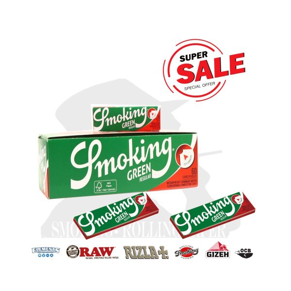Smoking Green Regular Size Rolling Papers – Pack of 50 Booklets