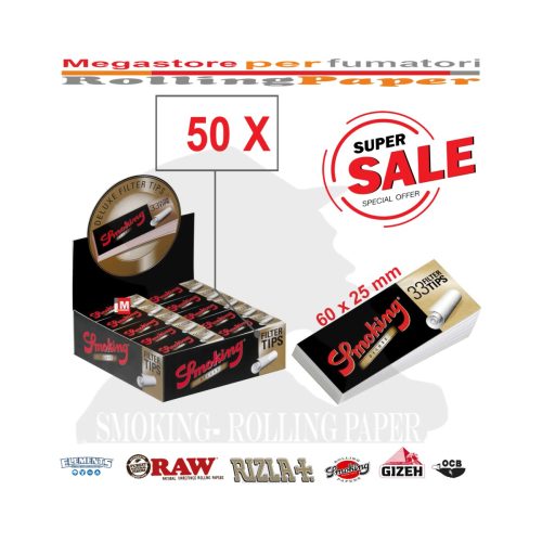 master-331 Smoking Deluxe King Size Perforated Cardboard Filter Tips – 50 Booklets