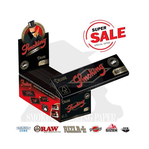 master-341 Smoking Deluxe Black Regular Size Rolling Papers – Pack of 50 Booklets