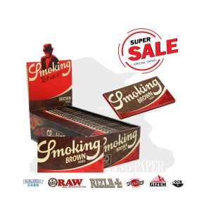 Smoking Brown Double Regular 69 × 37 mm Unbleached Rolling Papers – 25 Booklets of 120 Sheets