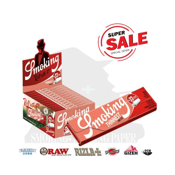 master-346 Smoking Thinnest King Size Slim Rolling Papers with Tips – Pack of 24 Booklets