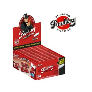 Smoking Red King Size Slim Rolling Papers with Tips – Pack of 24 Booklets