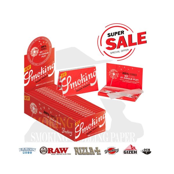 master-353 Smoking Thinnest Double Regular 69 × 37 mm Rolling Papers – 25 Booklets of 120 Sheets