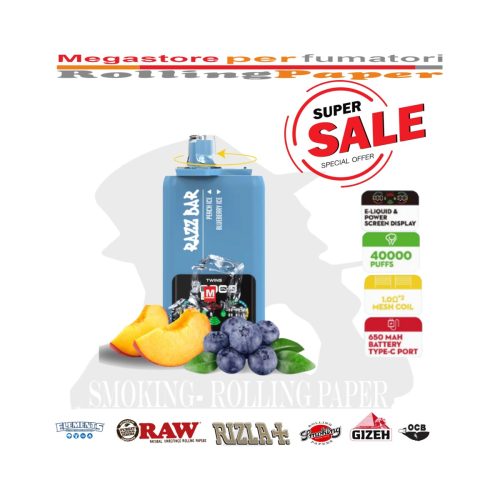 Razz Bar 40K – 40,000 puffs – Peach Ice / Blueberry Ice