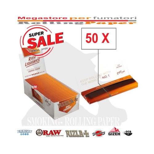 master-381 Rizla Liquorice Regular Size Rolling Papers – Pack of 50 Booklets