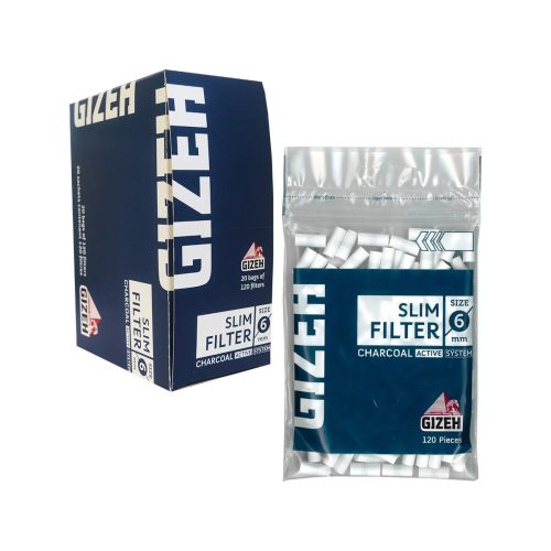master-39 Gizeh Slim 6 mm Activated Charcoal Filters – 120 Filters