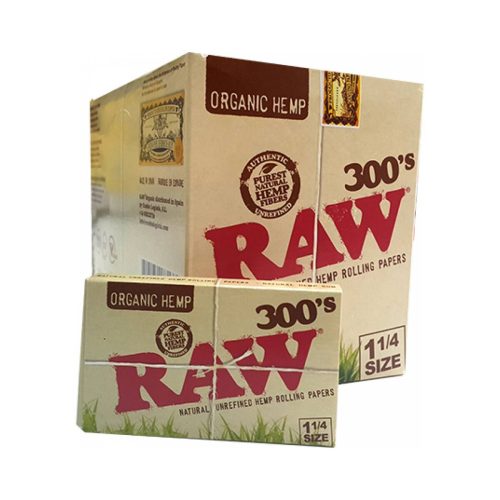 master-393 RAW Organic 300's Medium 1¼ Rolling Papers – 40 Booklets of 300 Sheets