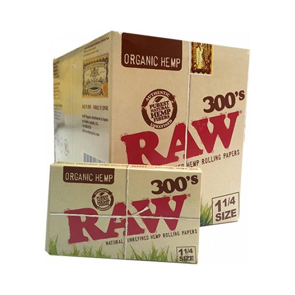 master-393 RAW Organic 300's Medium 1¼ Rolling Papers – 40 Booklets of 300 Sheets