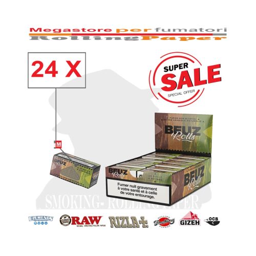 BEUZ Brown Rolls King Size Rolling Paper Rolls – 24 Rolls
