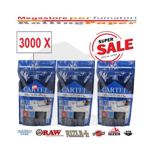 Cartel Classic Slim 6 × 22 mm Filters – 3,000 Filters