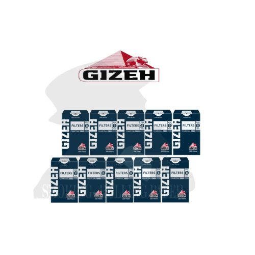 master-41 Gizeh Blue Regular 8 mm Activated Charcoal Filters – 10 Cases of 100 Filters