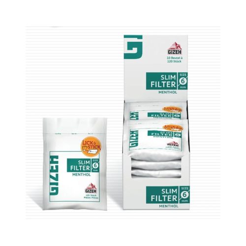 master-44 Gizeh Menthol Slim 6 mm Filters – 120 Filters