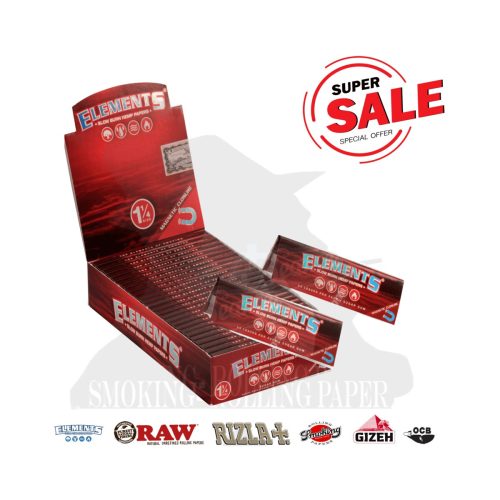 Elements Red Medium 1¼ Rolling Papers – Pack of 25 Booklets