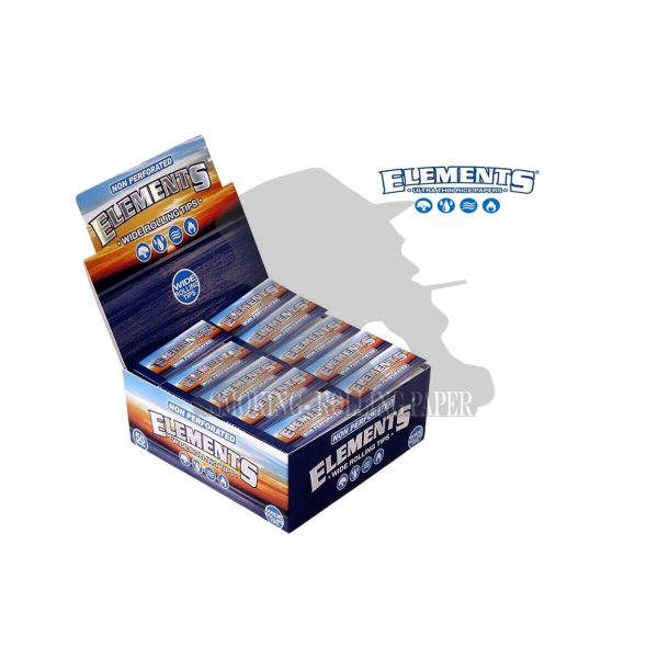 master-62 Elements Wide Slim Unperforated Cardboard Filter Tips – 50 Booklets