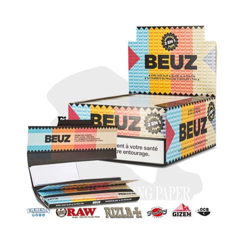 BEUZ Ciel King Size Rolling Papers with Tips – Pack of 24 Booklets