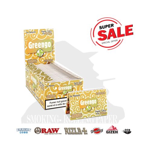 master-77 Greengo Classic Green White Regular Size Rolling Papers – Pack of 25 Booklets