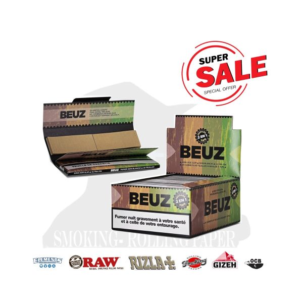 master-78 BEUZ Brown King Size Rolling Papers with Tips – Pack of 24 Booklets