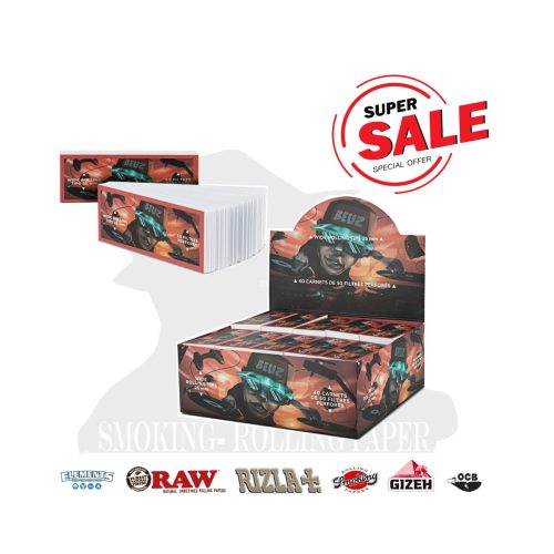 BEUZ DJ King Size Wide Cardboard Filter Tips – 40 Booklets